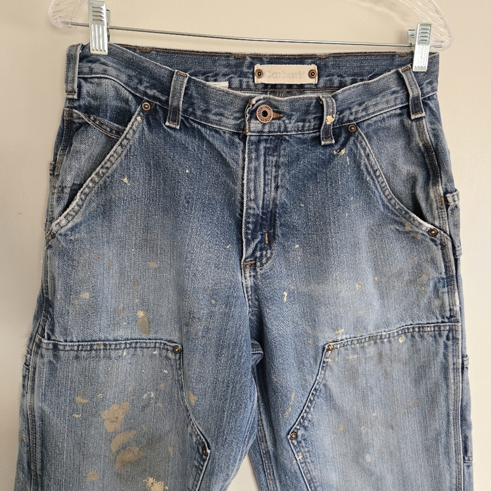 Carhartt Blue Denim Jeans Men's 32 with Paint Splatter - Picture 2 of 11